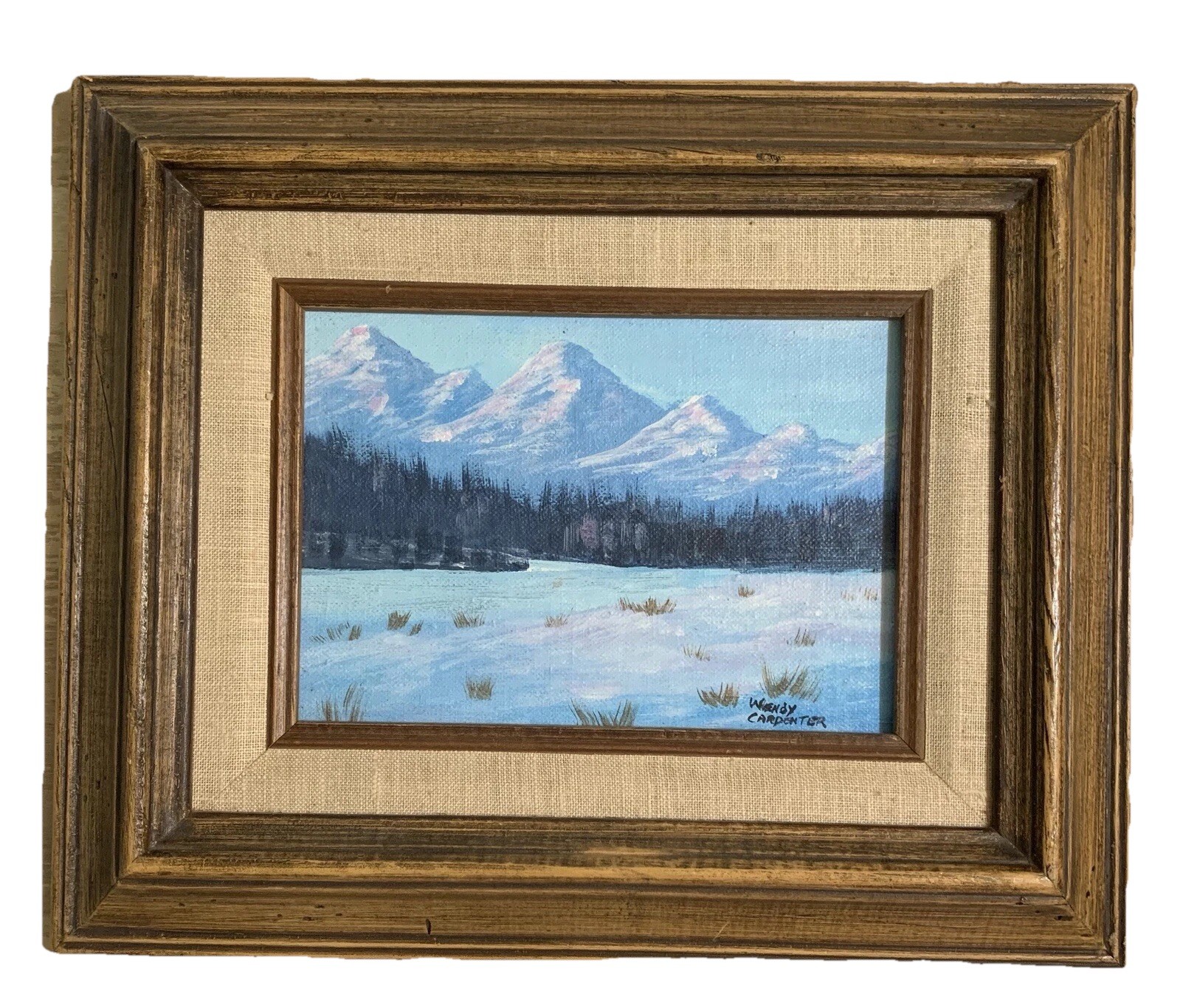 Wendy Carpenter Snow Field Mountain Winter Landscape Signed Original Painting