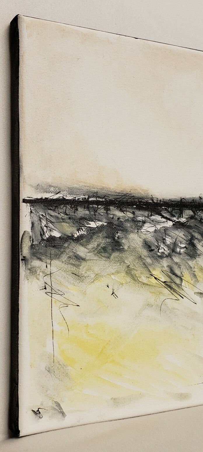 No.455 Original Abstract Modern Minimal Urban Painting By K.A.Davis