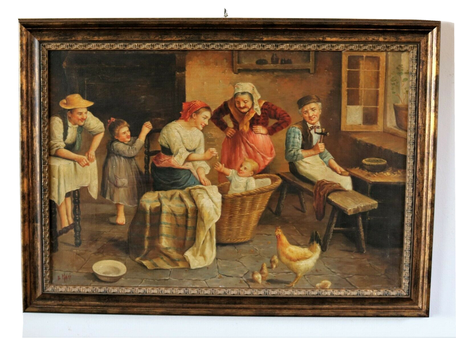 Painting inspired by «A Happy Family» by Eduardo Eugenio Zampighi