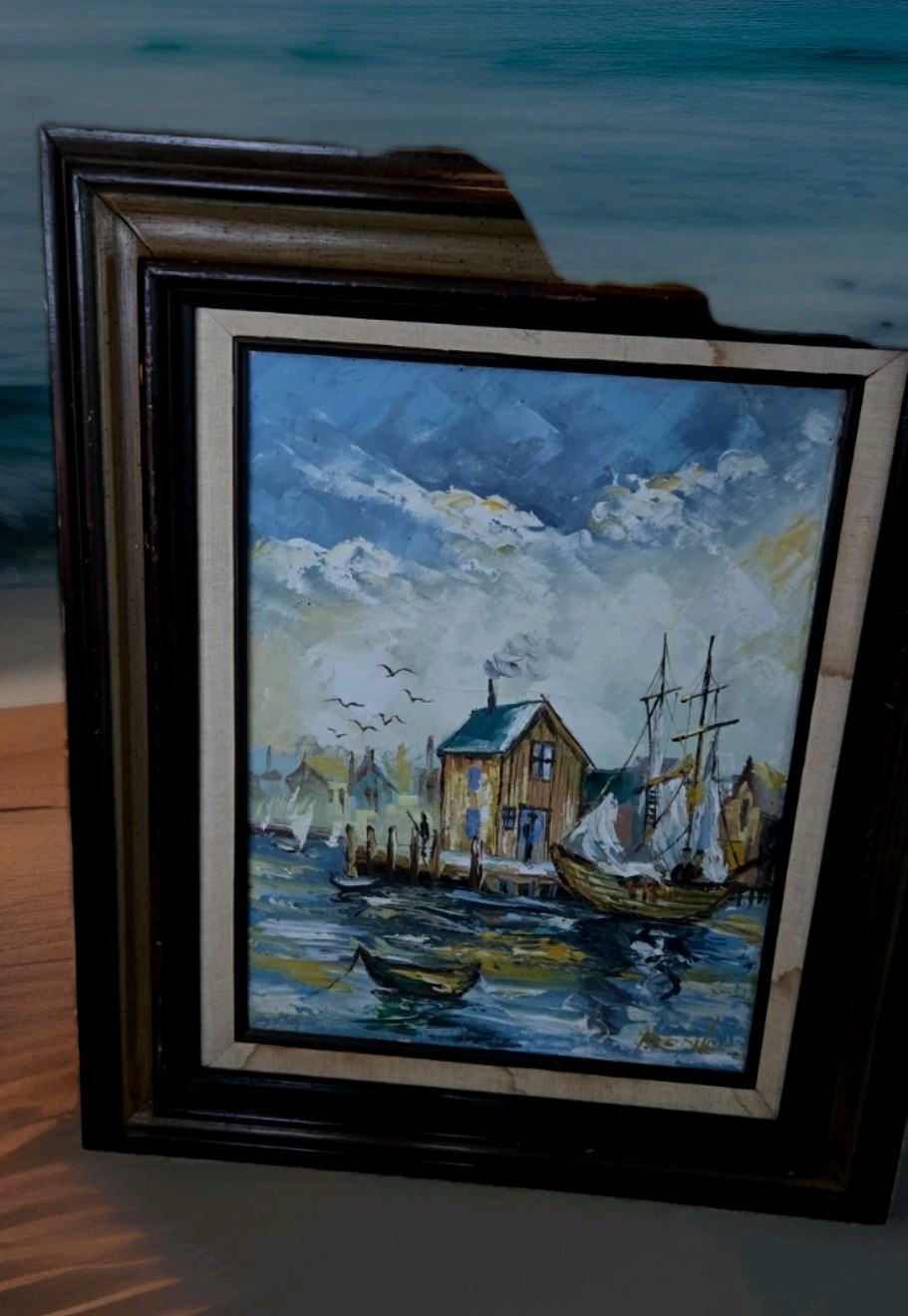 Signed Bernet? Original Oil Painting 23.5X19.5″ Including Frame Art Is 16X11″