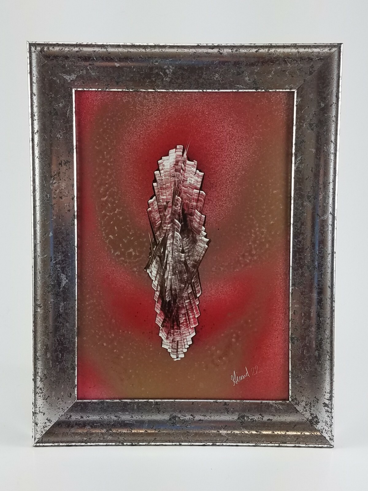 Galaxy and Asteroid Art Original signed by artist Jason Girard comes in a Frame.