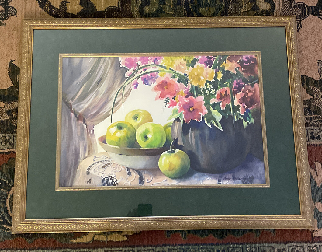 Nancy Rayborn Watercolor Painting Fruits And Flowers