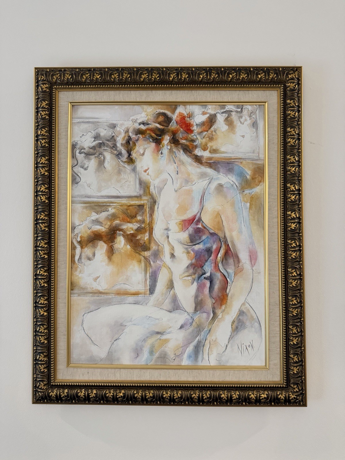 Peter Nixon ORIGINAL OIL painting on canvas Three Studies of a Dream I
