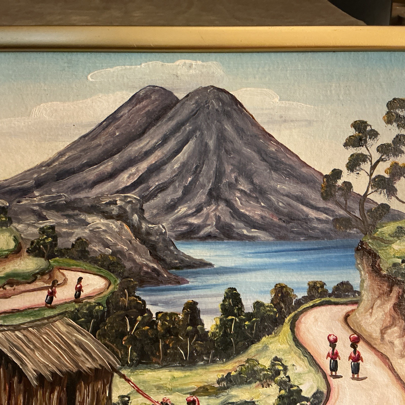 A. XICARA Portuguese Artist Painting On Canvas Mountain Scenes Water And Trees