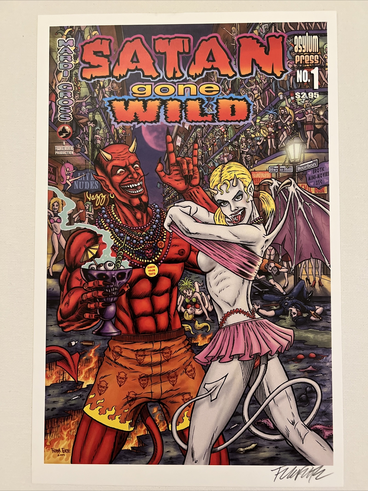 Frank Forte Satan Gone Wild Print 7”x11 Signed W/ COA Sexy Pop Surrealism