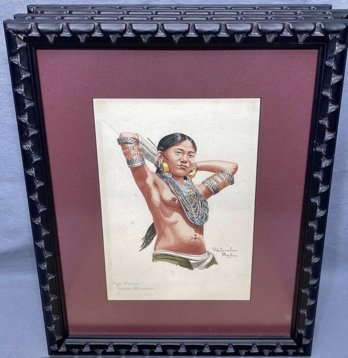 BURMESE WATERCOLOR PAINTING BY LISTED ARTIST, YATANABON MAUNG SU (1903-1985)