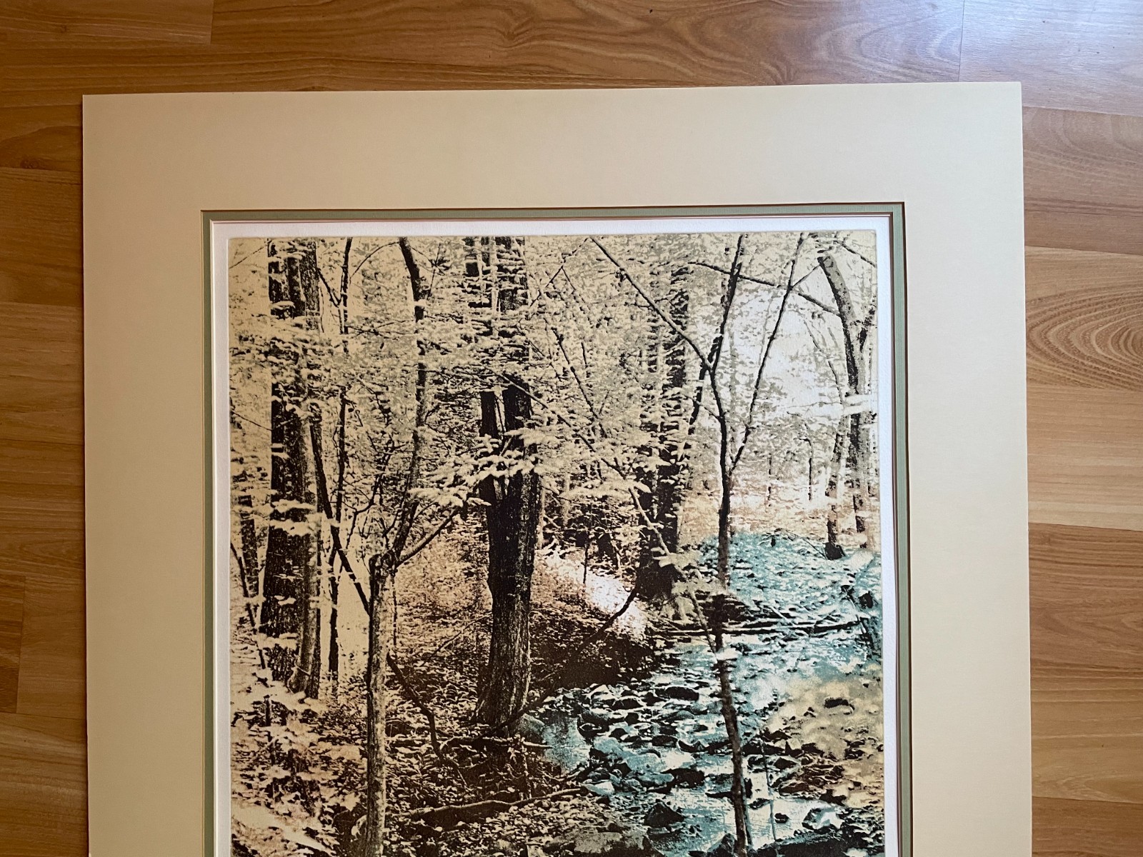 Beautiful Creek Lithograph Signed & Matted