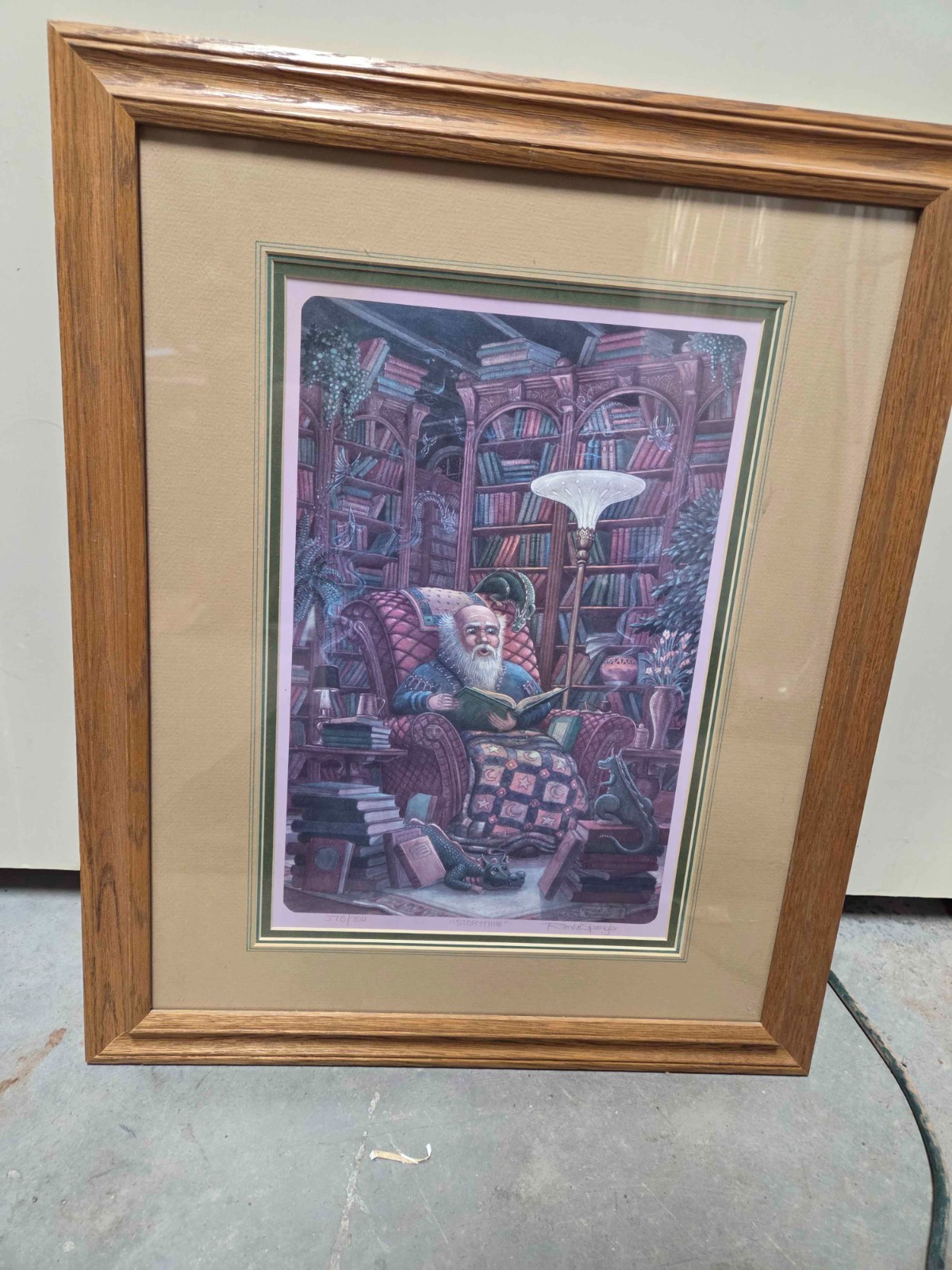 Story time painting and frame, 13.5 inches x 22.5 inches