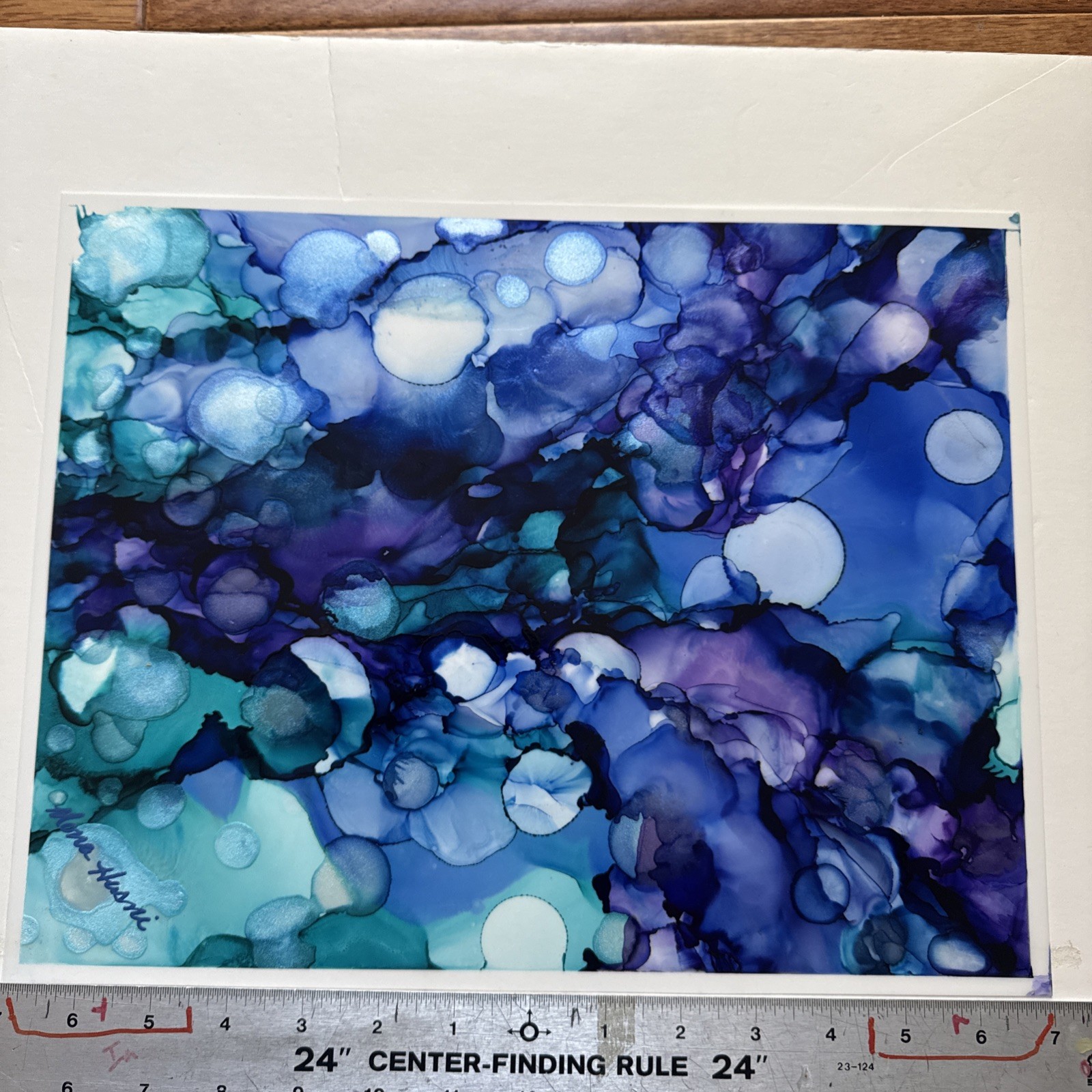 Beautiful , Unique , Original Hand Made -Alcohol Ink Painting on Plastic Resin