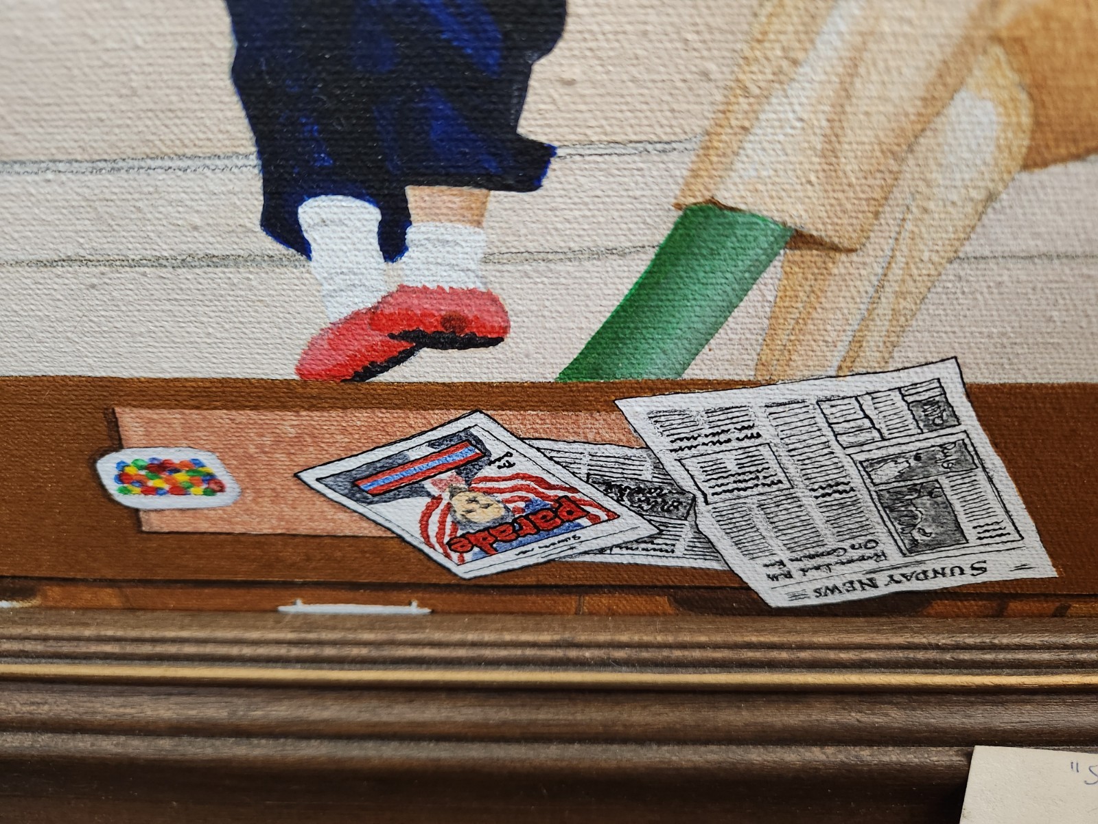 Original Oil Painting By Dick Weidman Sunday Funnies 21″ x 17″ Comic Cartoonist