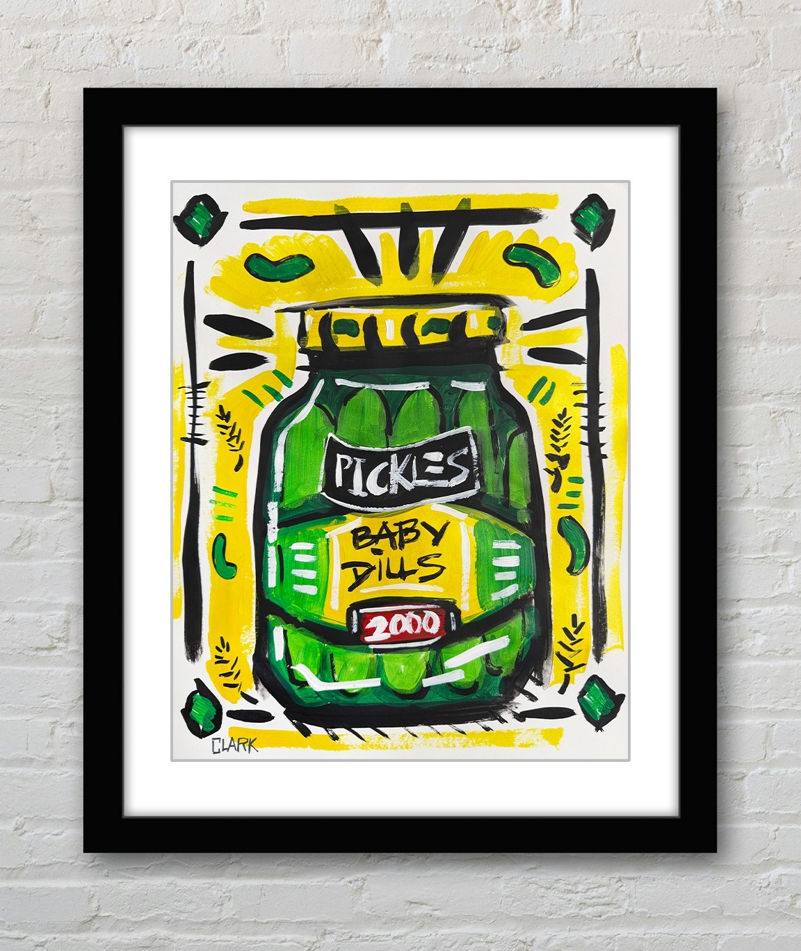 Original CLARK – Pop Art Pickles – 14×11″ Painting Mixed Media Paper
