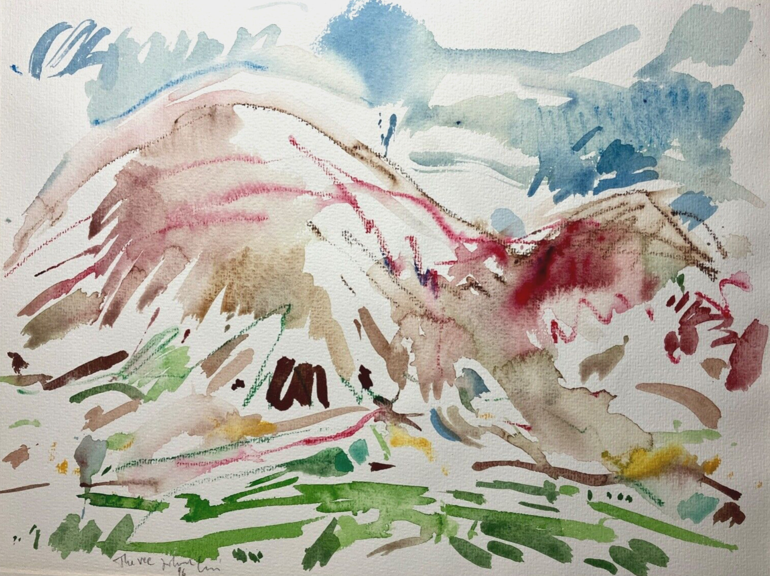 «Blühende Berge» (Irland) Heinrich G. Noé, 1996, Aquarell,46×34 cm