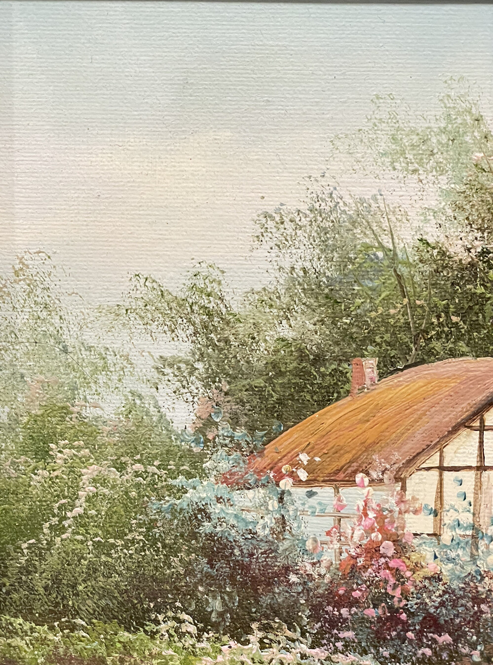 Vintage Marten Oil Painting ‘Country Get Away’ Cottage Meadow Country, Signed