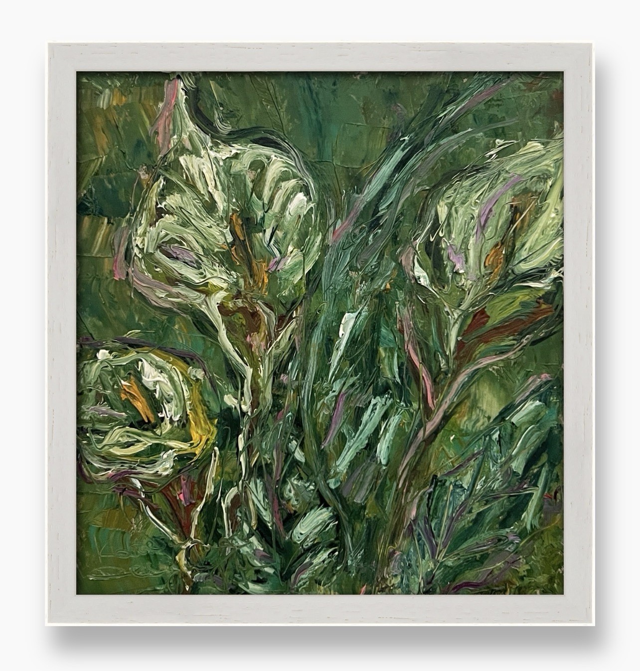Calla Lily Original Oil Painting Impressionist Lilies Flower Framed Artwork 8”