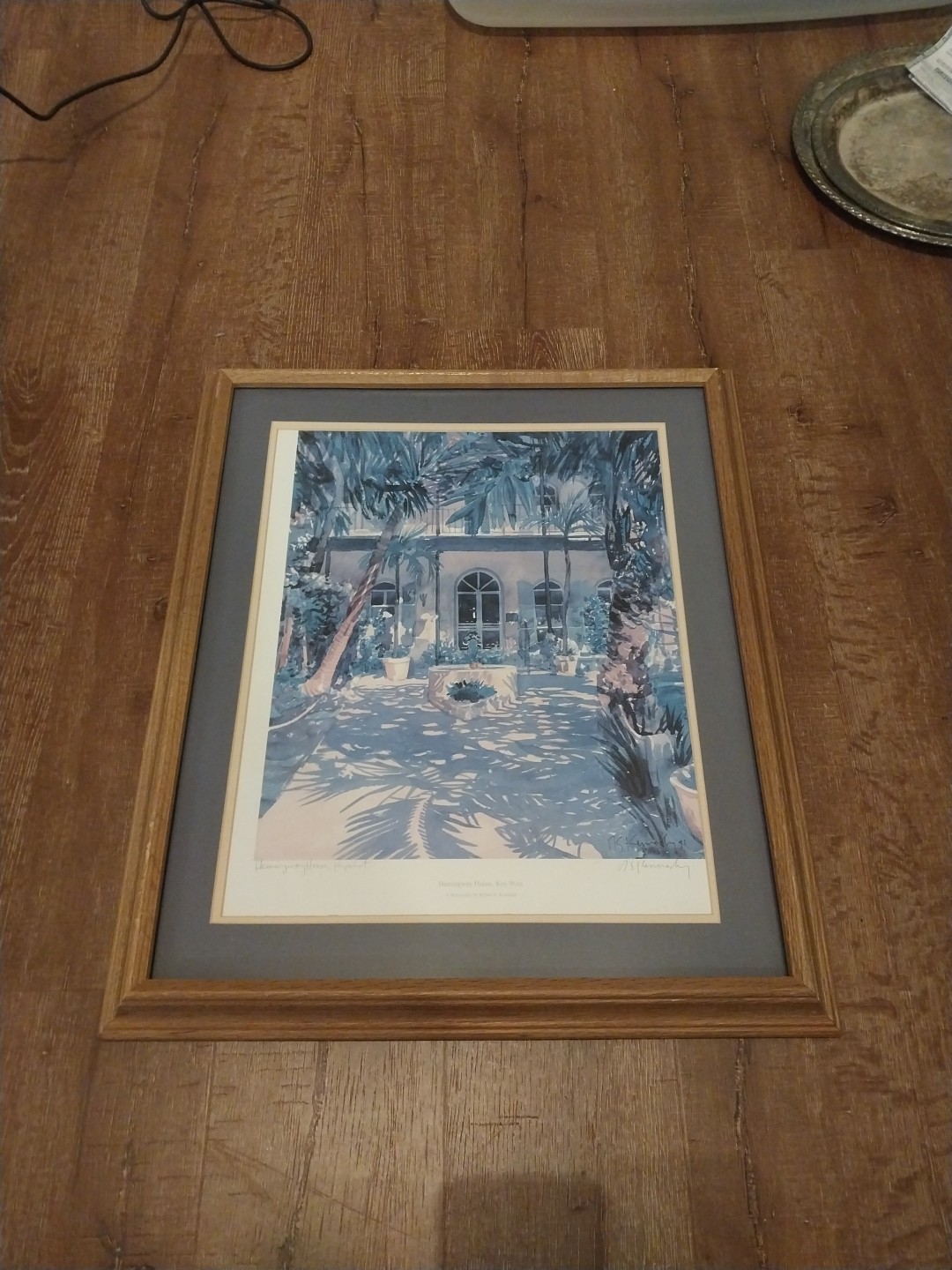 Robert E. Kennedy Hemingway House Key West Watercolor Painting, Framed Signed