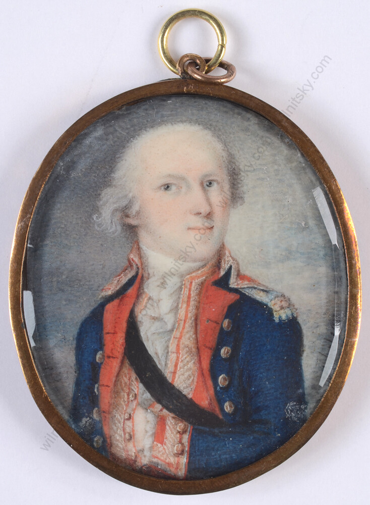 De Michelsen (Michelson?) «Portrait of a military officer», miniature