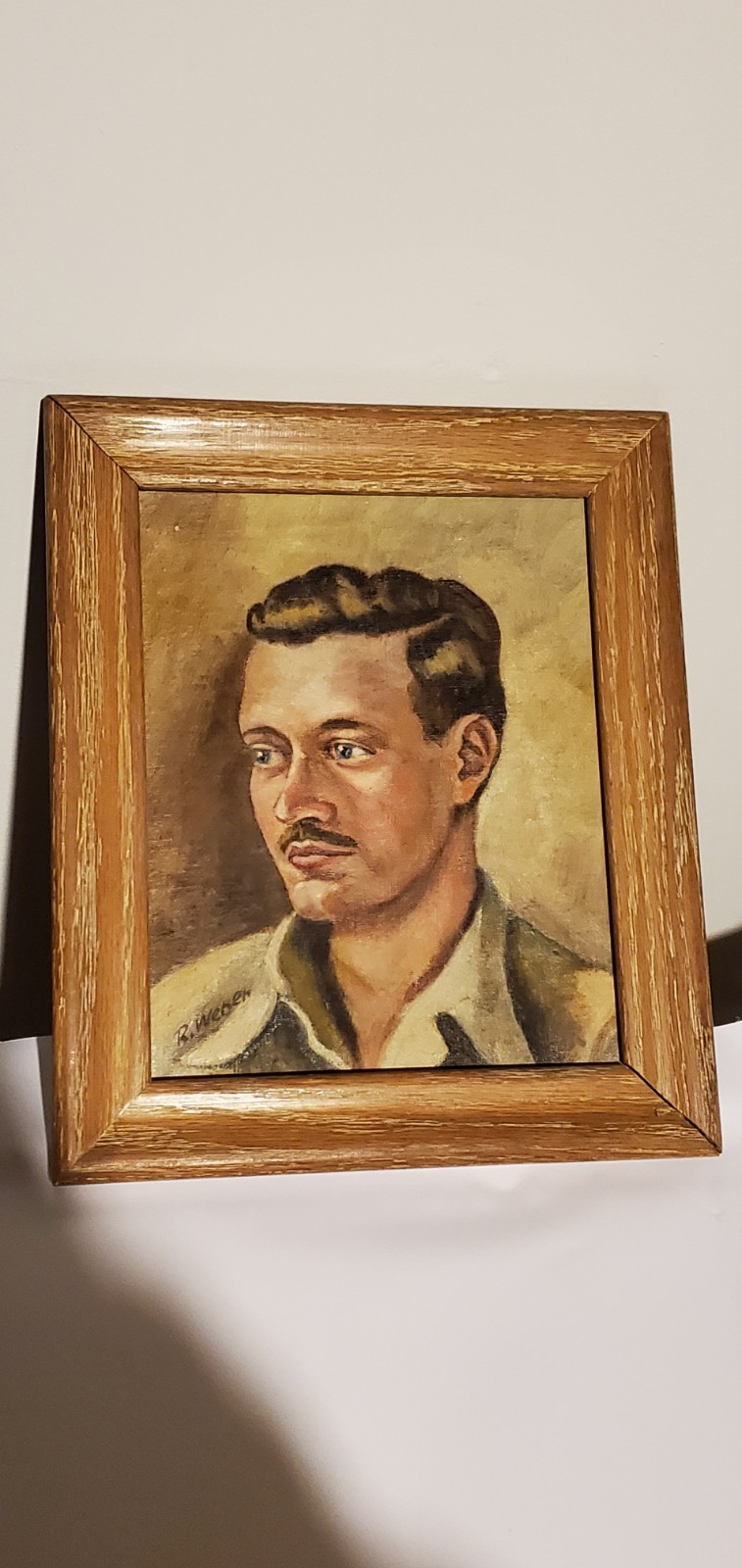 Portrait, Rudolf Weber , Original Oil Painting On Board Antique