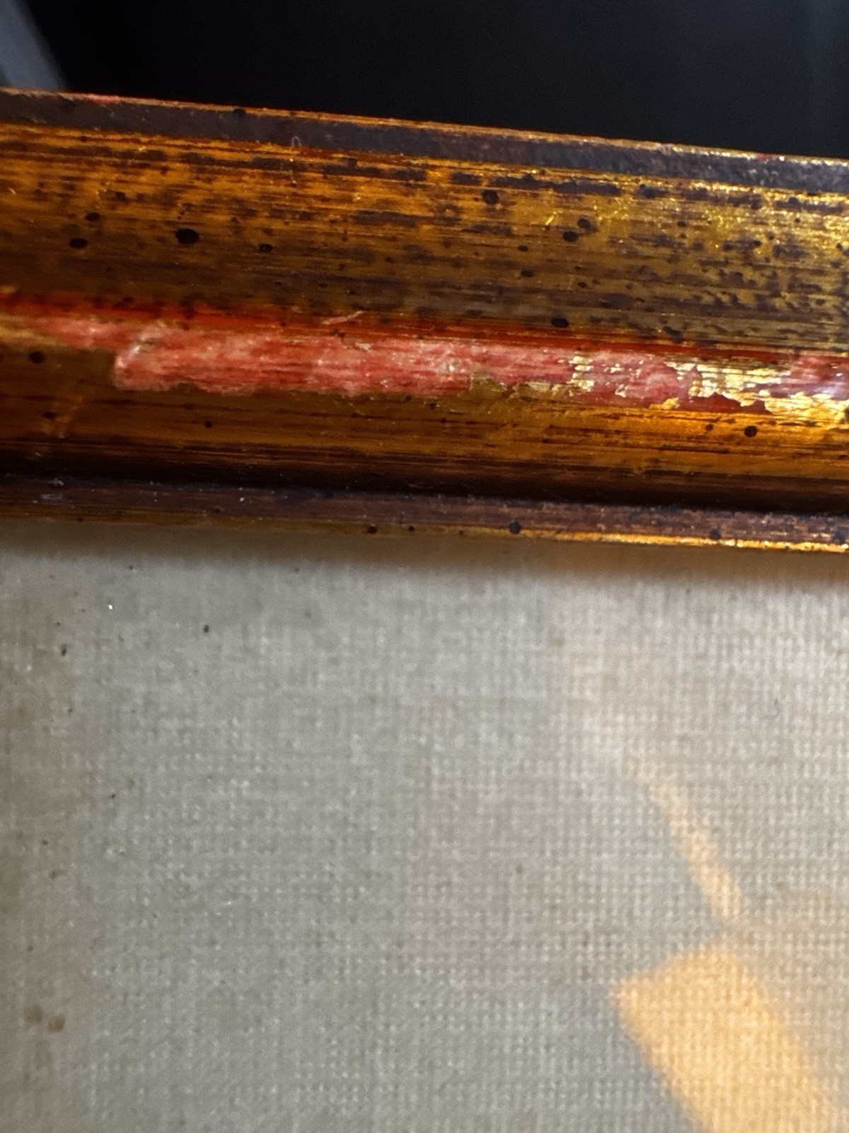 Vintage Gold Framed w New Abstract Painting Asian Inspired Wall Art 11×15”