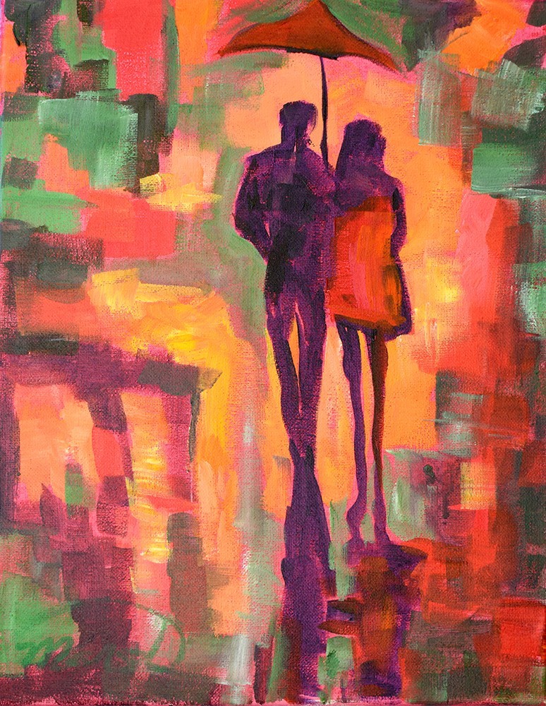 Private Listing for Commission 11×14 Lovers Painting Acrylic Canvas