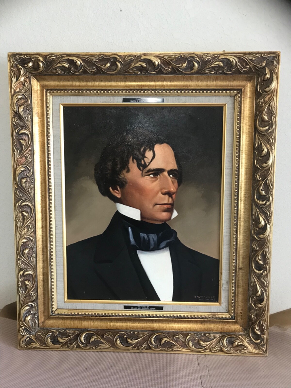Franklin Pierce Canvas Print by Artist Lawrence Williams – 14th U.S. President