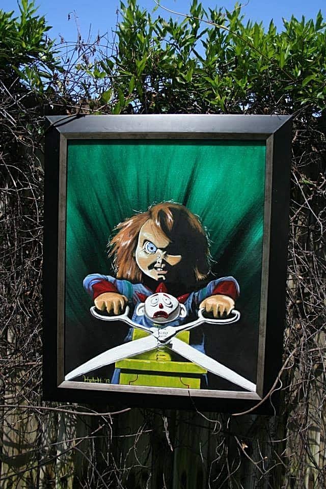 Chucky Original 16×20″ Canvas oil painting Child’s Play – Horror Halloween movie