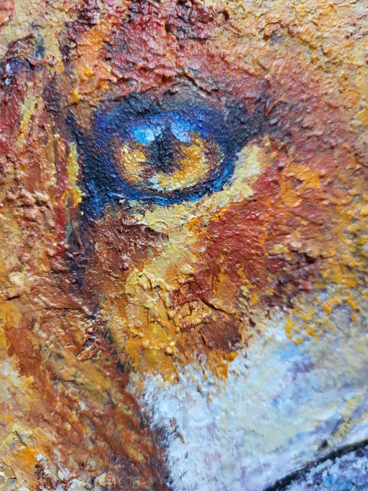 18 X 22 In Acrylic Original Fox Framed Textured Painting on hardboard