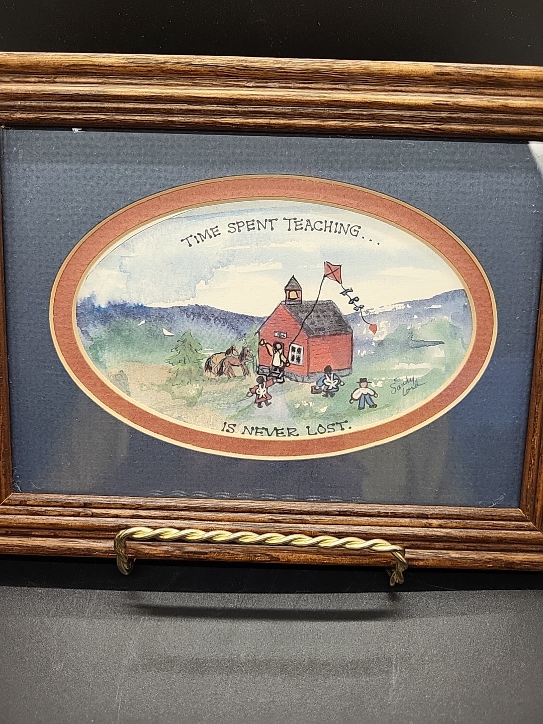 Original Watercolor & Ink Painting-Teaching-Schoolhouse Sandy Lord