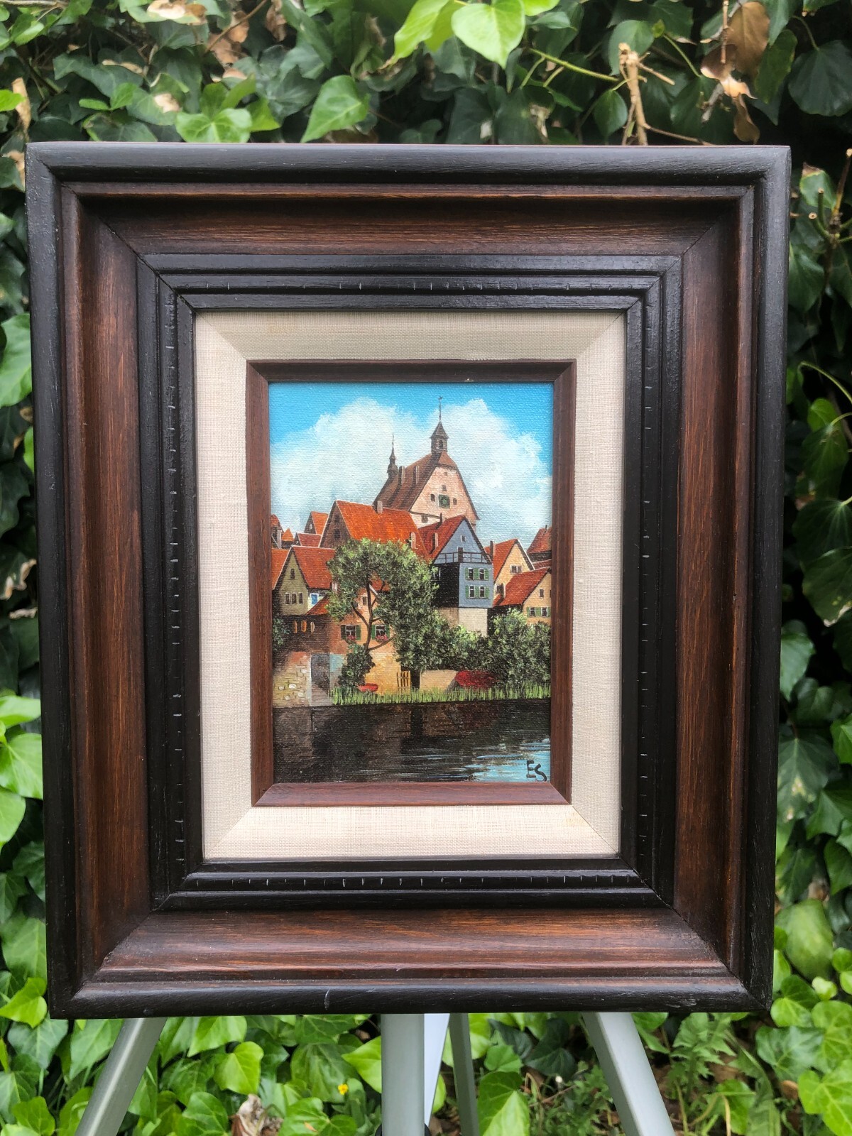 EUGENE SCHMIDT Original MODERN GERMAN LANDSCAPE BERGHEIM BLACK FOREST Ruhr River