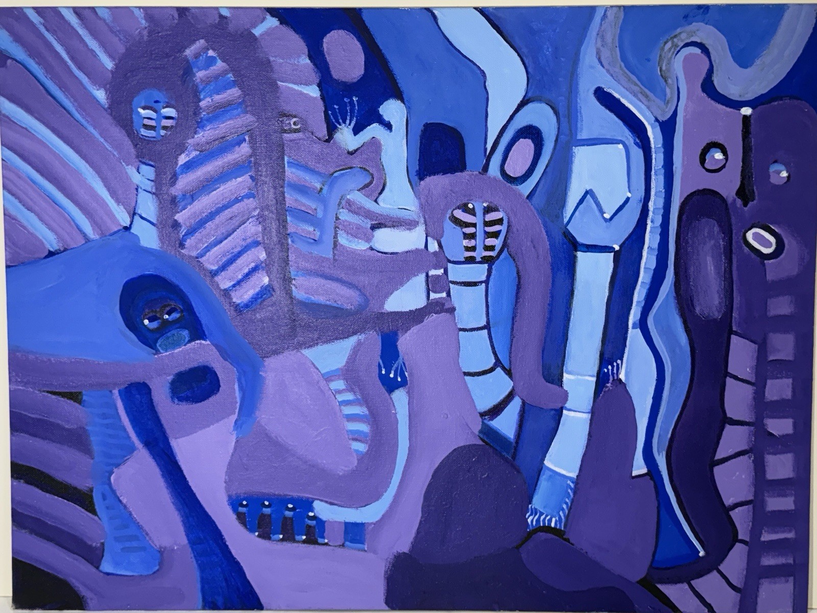 Visionary Expressionist Dream Painting By New York Outsider Artist Louise Abrams