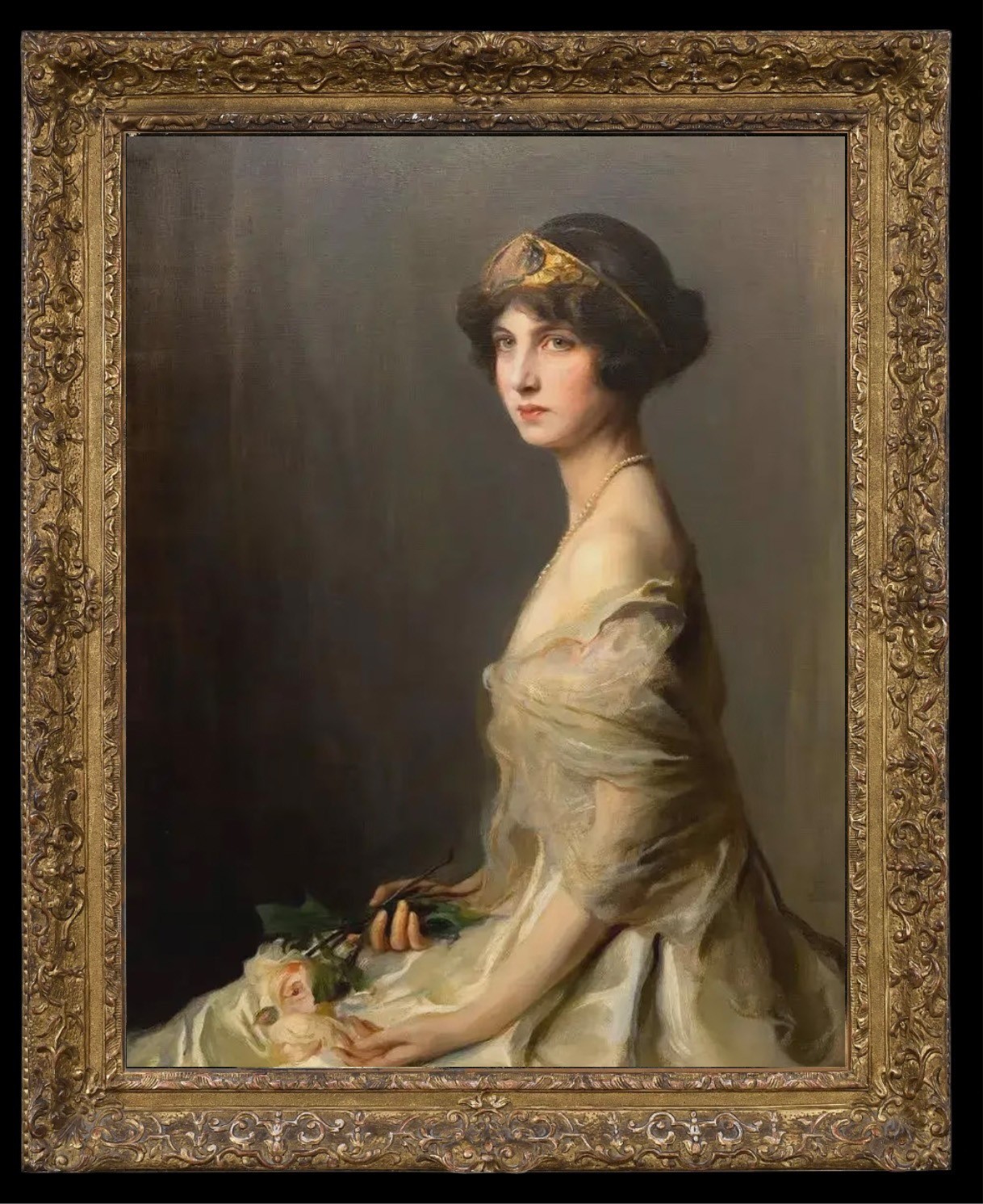 Hand Painted Vintage Lady Portrait Woman Oil Painting Classical Canvas Art Decor