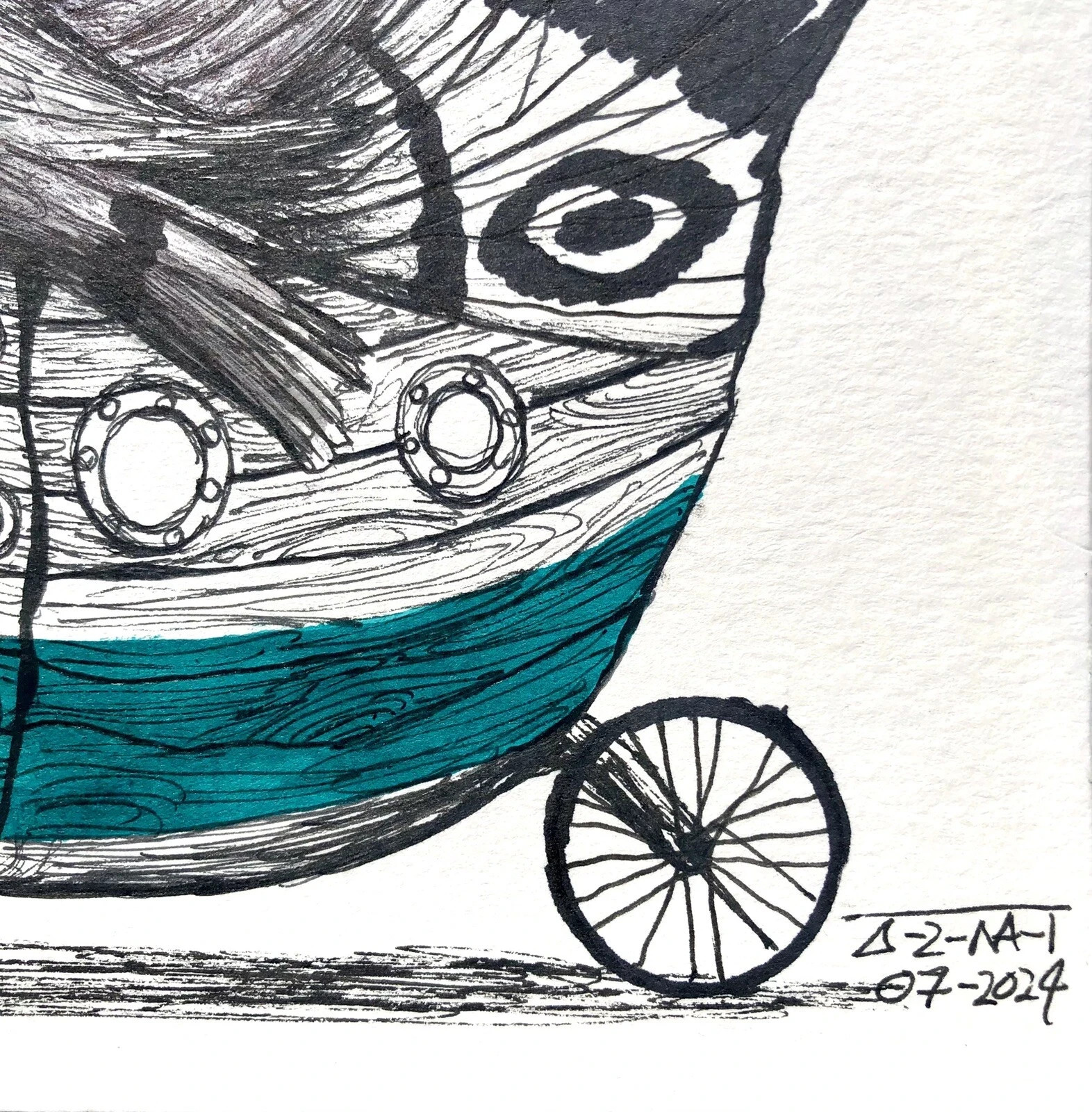 ALAIN DONATE HERNANDEZ ORIGINAL MIXED MEDIA ACRYLIC,INK ON CARDBOARD 8″X 11″