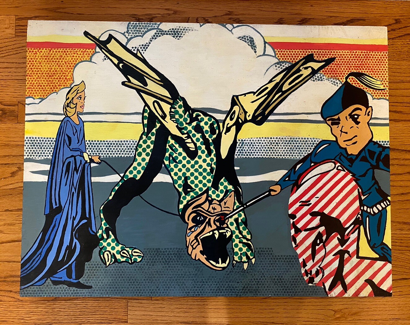 Pop Art by Hunter – Saint George And The Dragon – Graffiti Artist Tag On Back