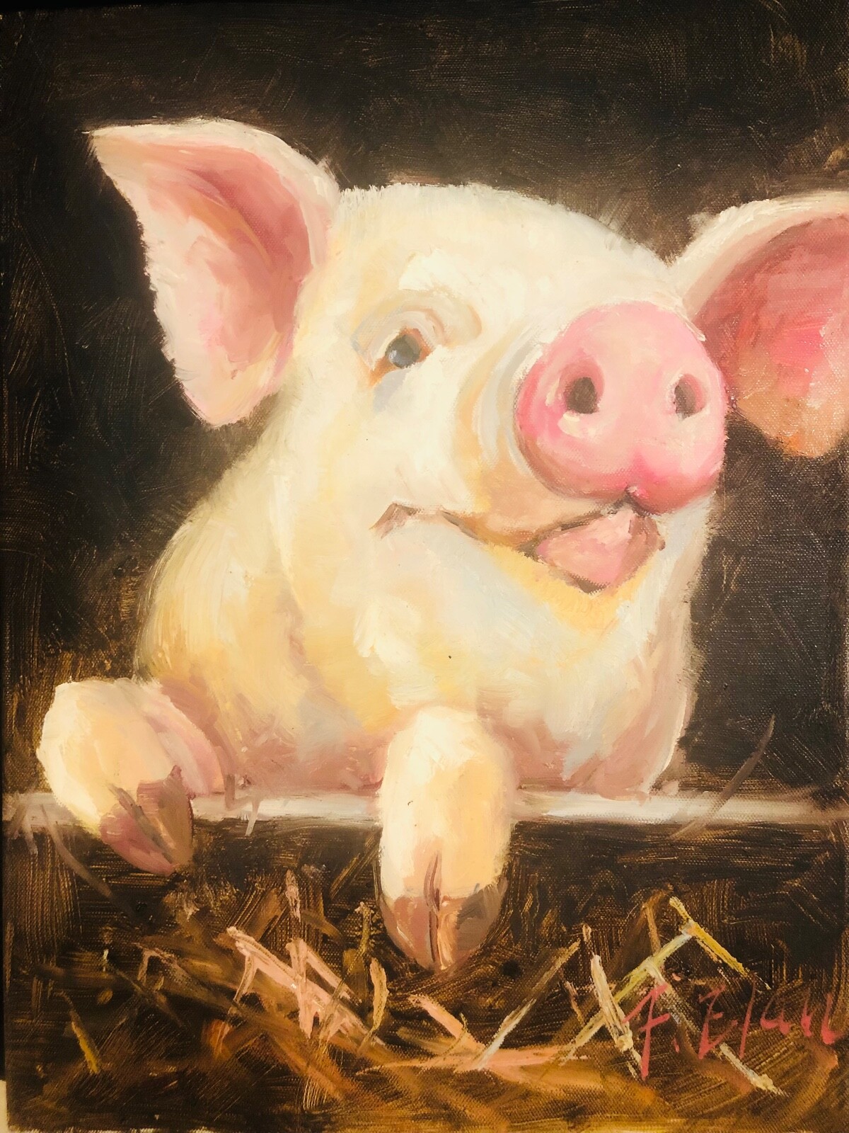   This Little Piggy – Oil Painting of Pigs