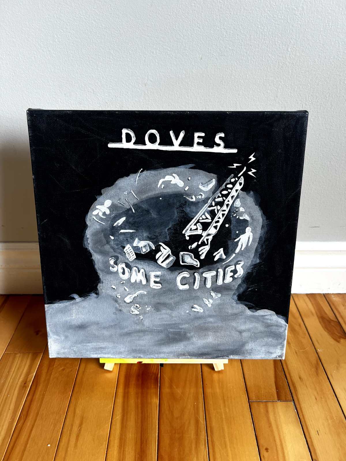Fan Art – Original hand painted album cover, acrylic on canvas 12″x12″