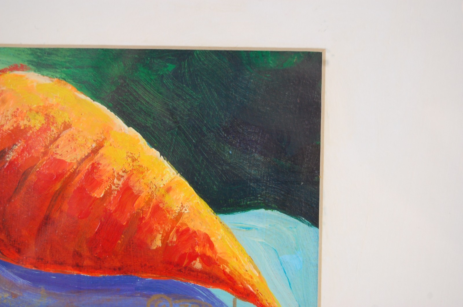 Original Framed Signed Truawkins Large Carrot Impressionist Oil Painting 7X5