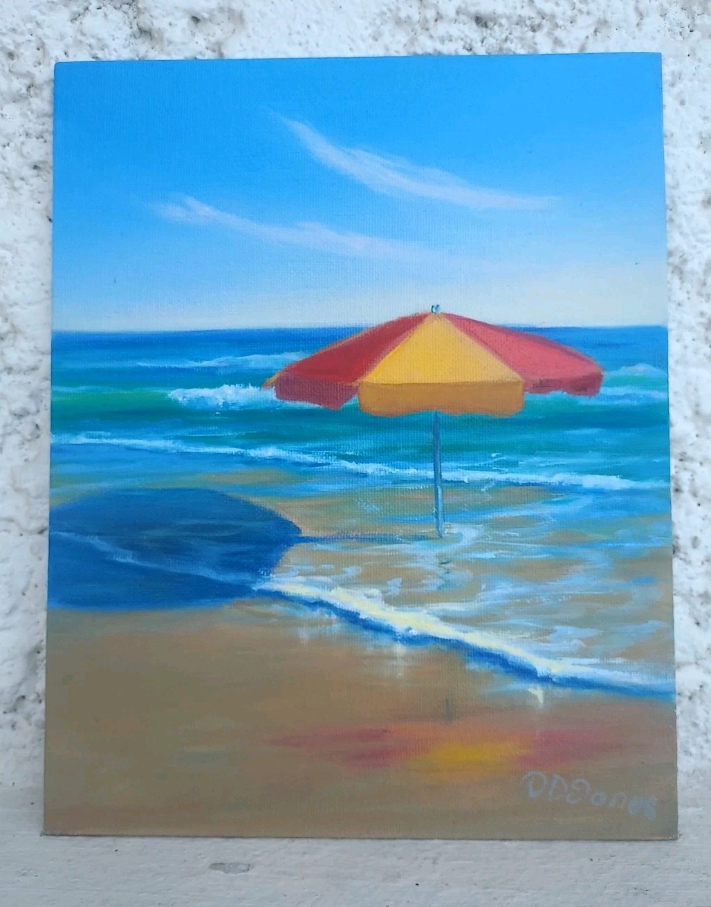 Seascape Oil Painting Original Sunny Florida Beach Coastal Art 8×10