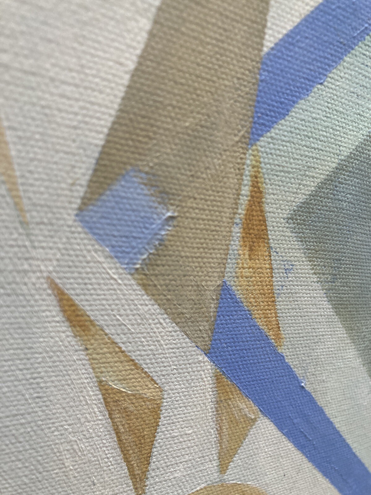 Mid Century Abstract Painting on Canvas Geometric Modernism Minimalism