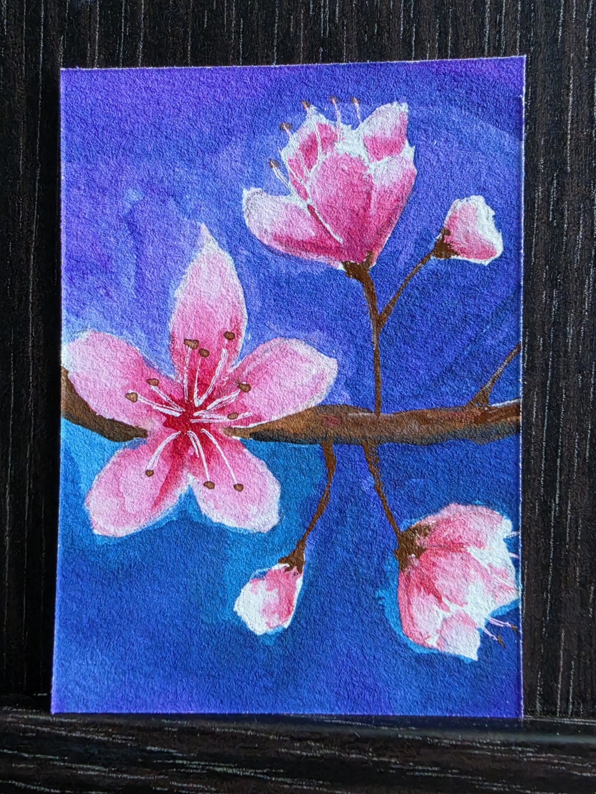 ACEO Original Watercolor Cherry Blossom Tree Flowers Art Painting AliArtThings