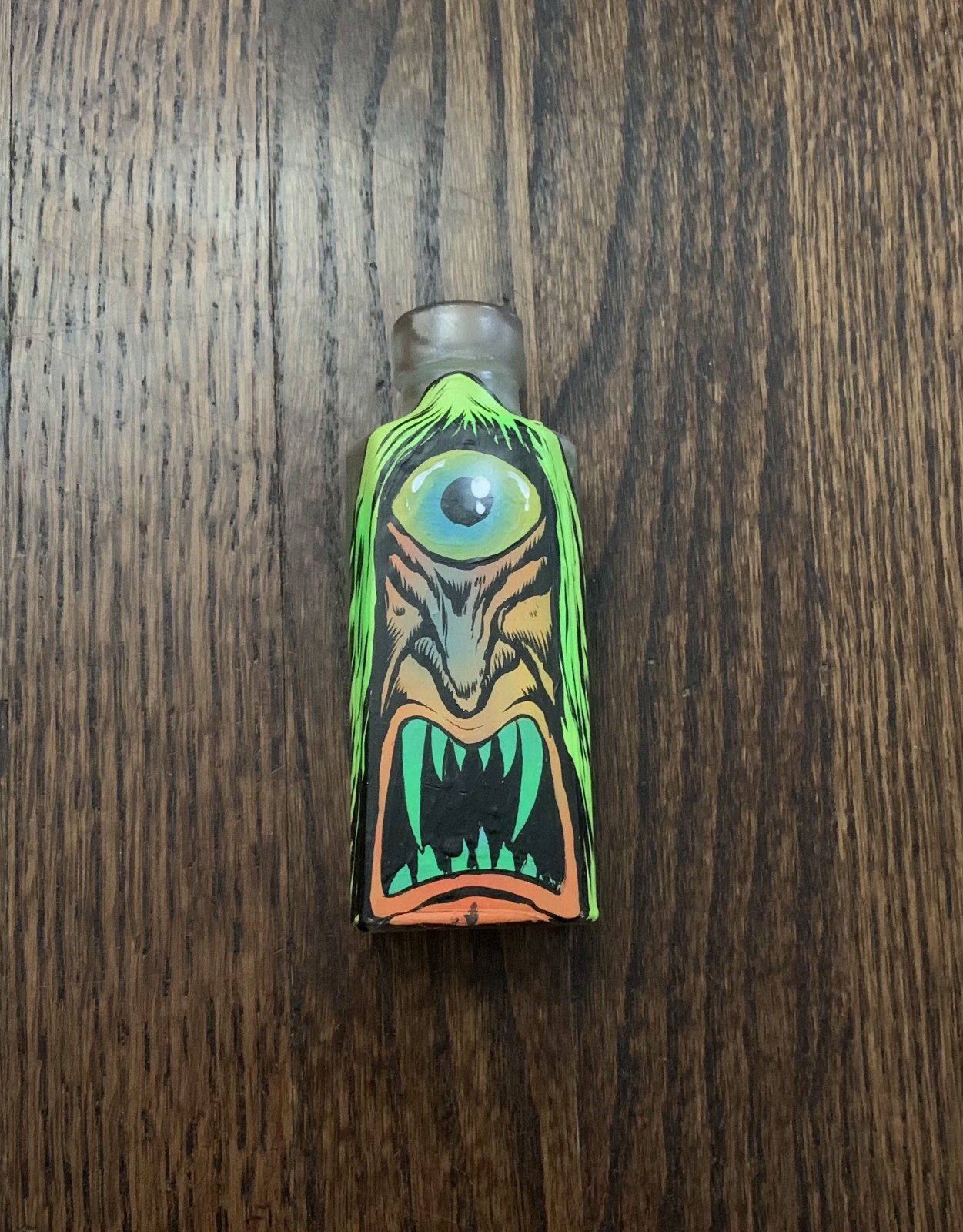 The Art Of Skinner – Original Hand Painted And Signed Monster On Antique Bottle