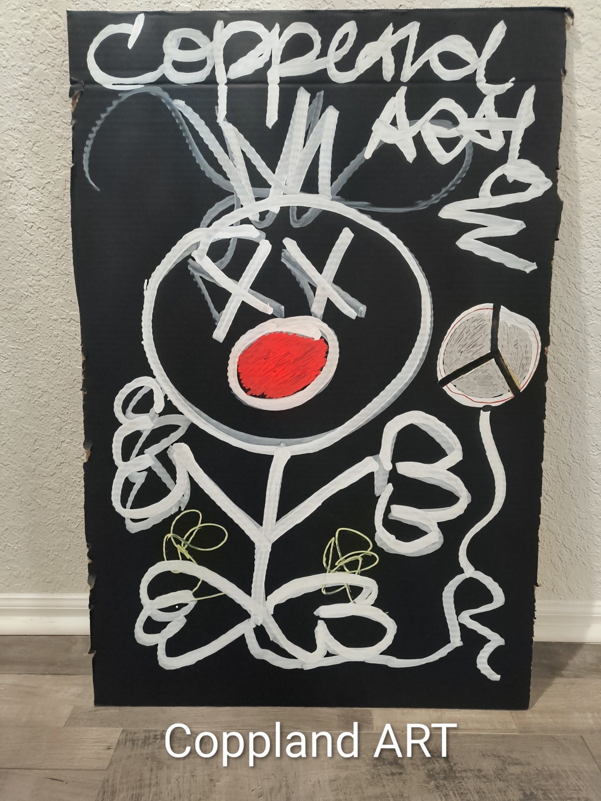Trey Coppland, Peace Abstract Figure Painting, Large, 2020-Now, Signed