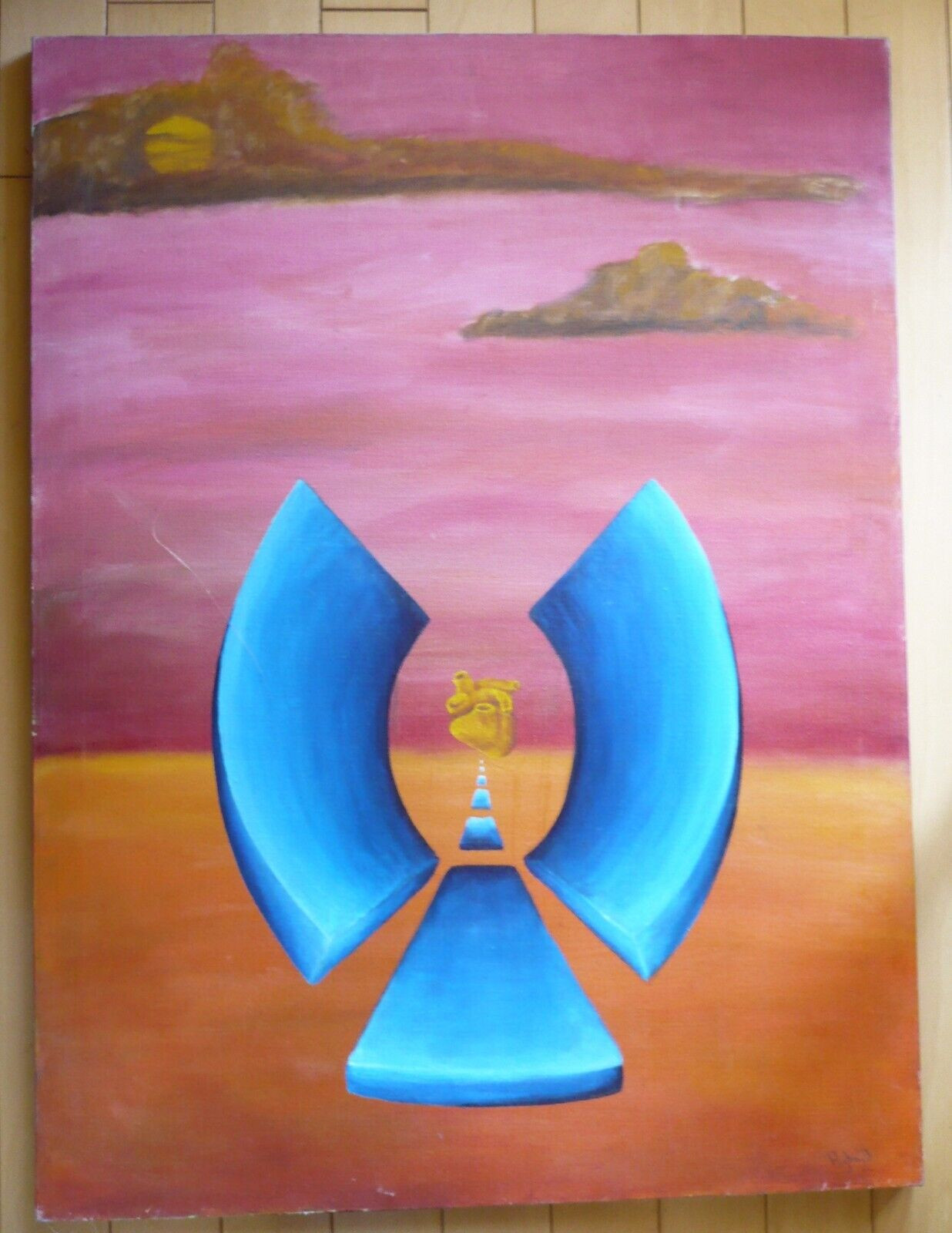 RYDER, 1971 ABSTRACTION ABSTRACT EXPRESSIONIST VINTAGE OLD OIL PAINTING SURREAL