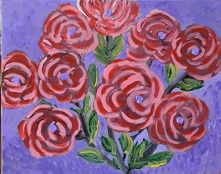 Roses Are Red, Acrylic Painting – 16×20 Hand Painted Artwork on Canvas