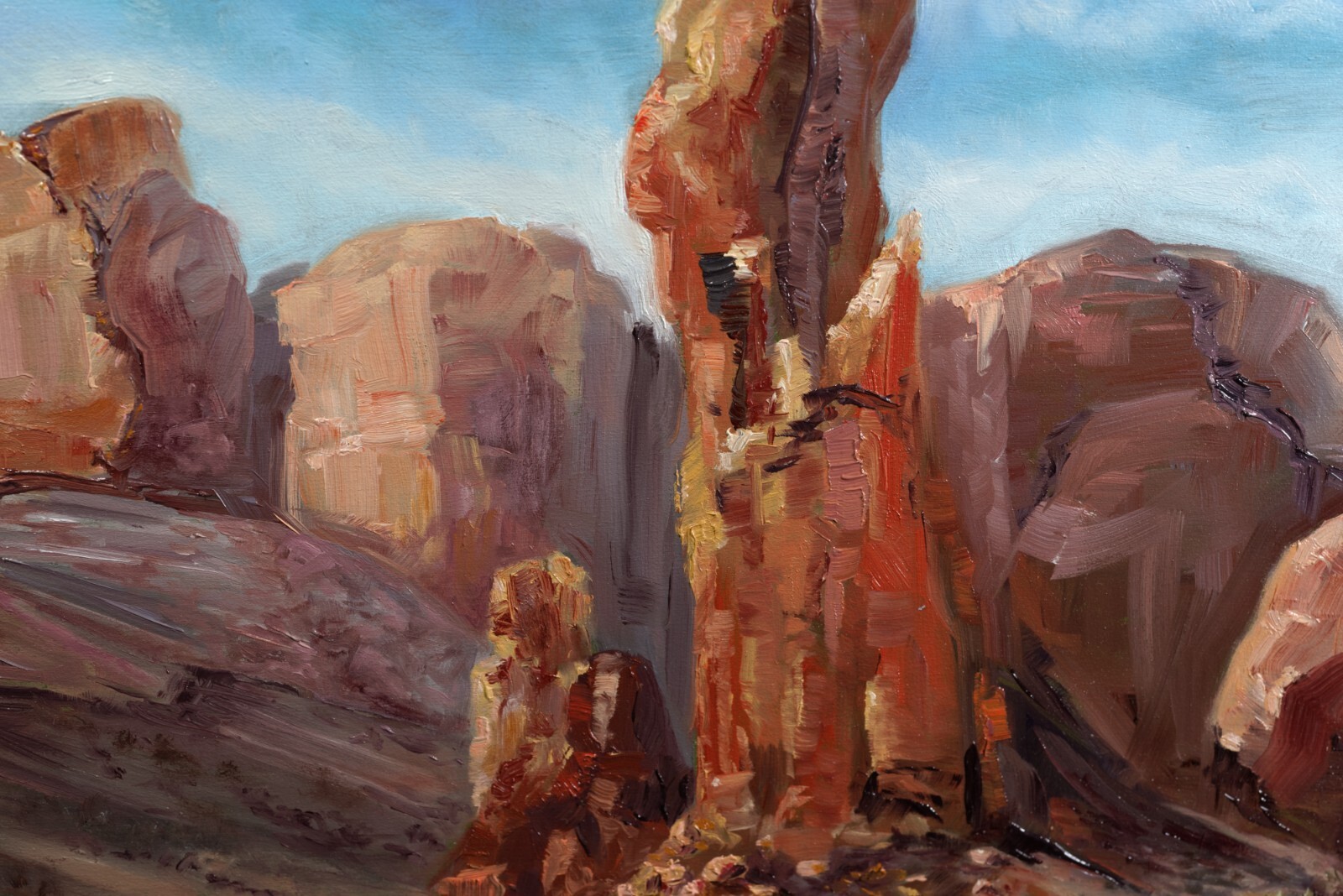 Original landscape Oil painting Arches National Park Utah Nature Art
