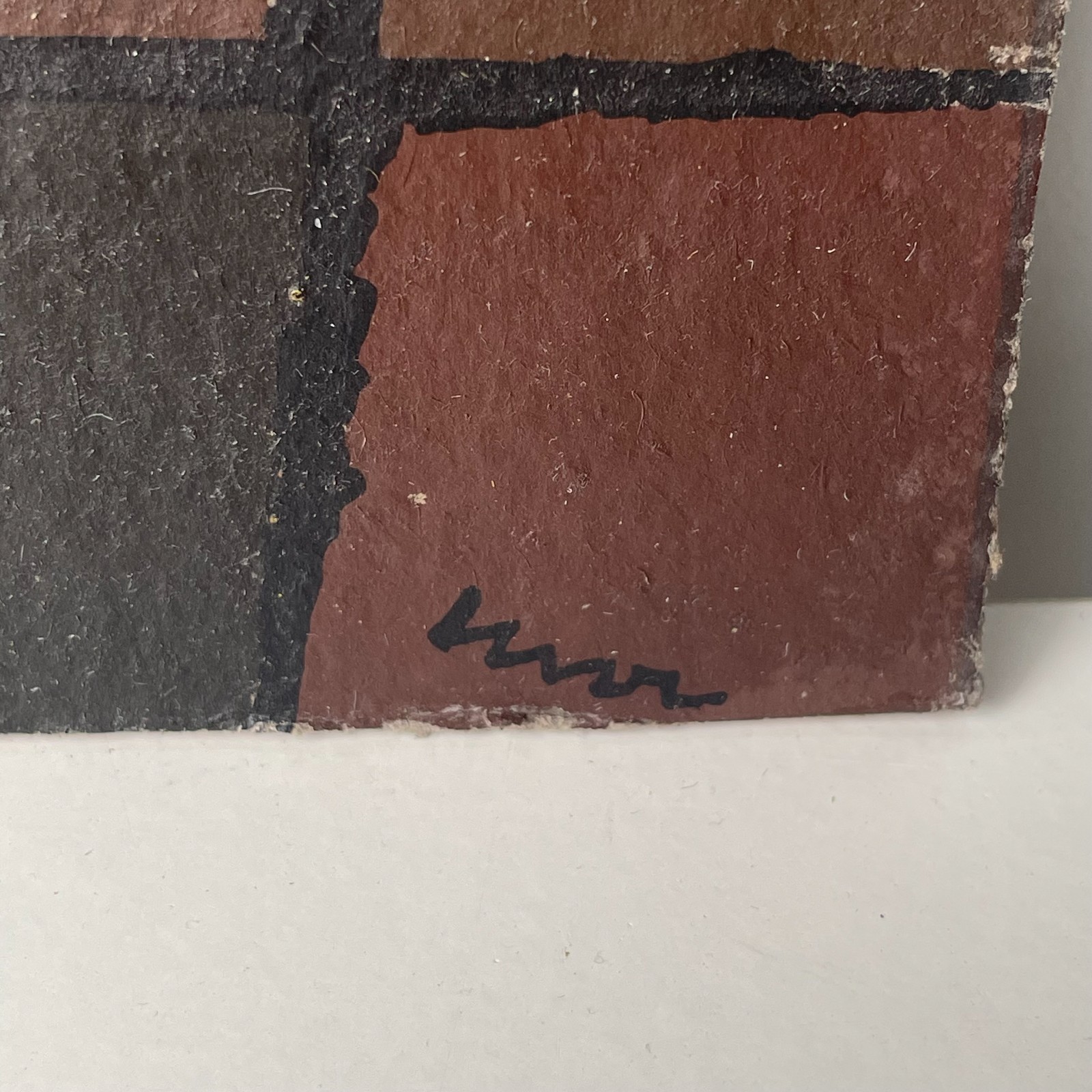 Oscar Cleve Abstract Painting 1961 Swedish Modernism 20×40 cm