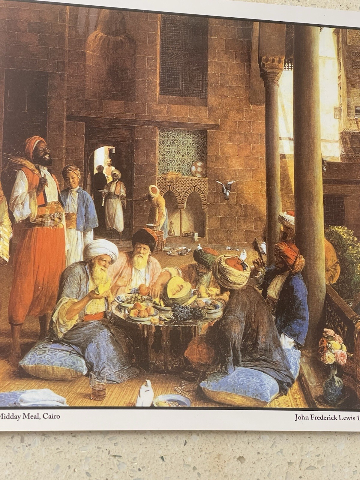Oil Painting REPRINT MIDDAY MEAL In OLD CAIRO JOHN FREDERICK LEWIS 1805-1879