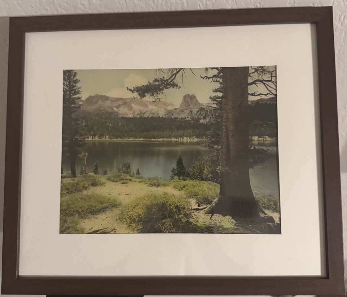 Stephen H. Willard Signed 1938 Sierra Nevada Lake Hand Tinted Photograph