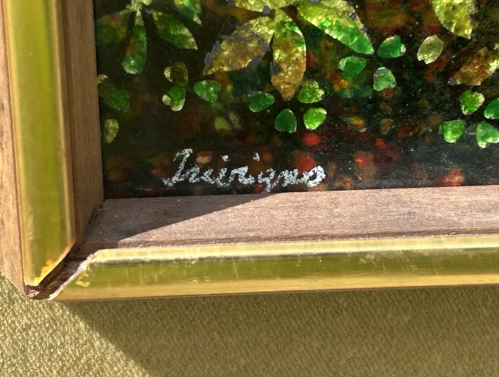 Helen Trivigno – Forest Scene: Summer Framed Enamel on Copper Art (New Orleans)