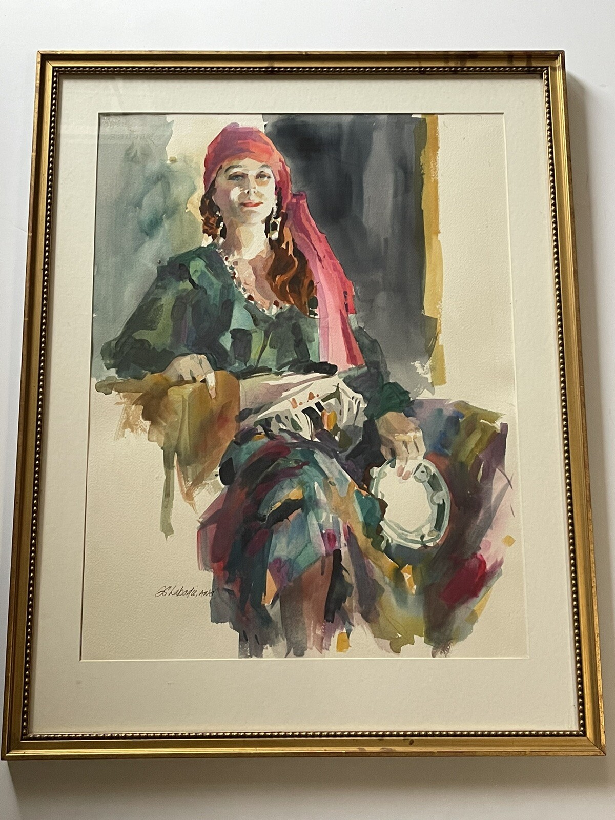 Vintage Portrait Painting American Impressionist Pretty Woman Female Model Rare