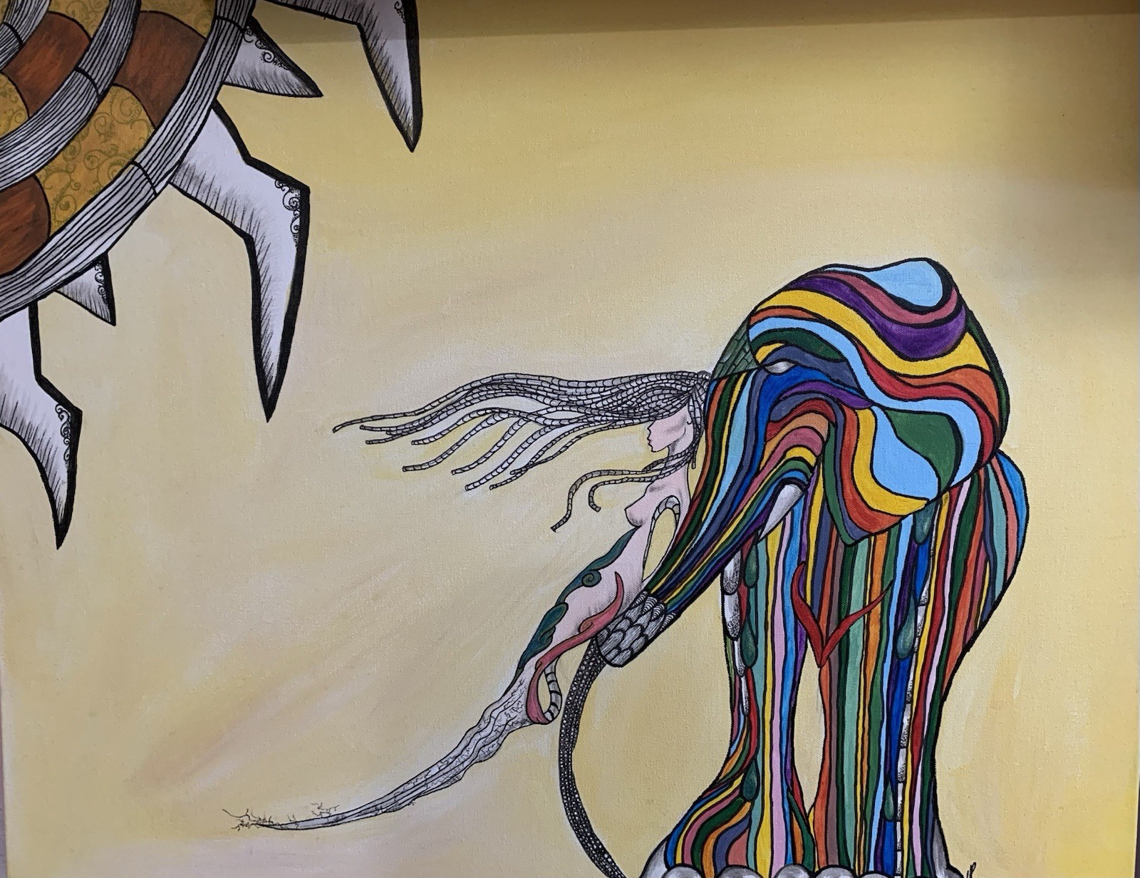 Elephant Artwork Unique Art Mechanical Woman Colorful Painting
