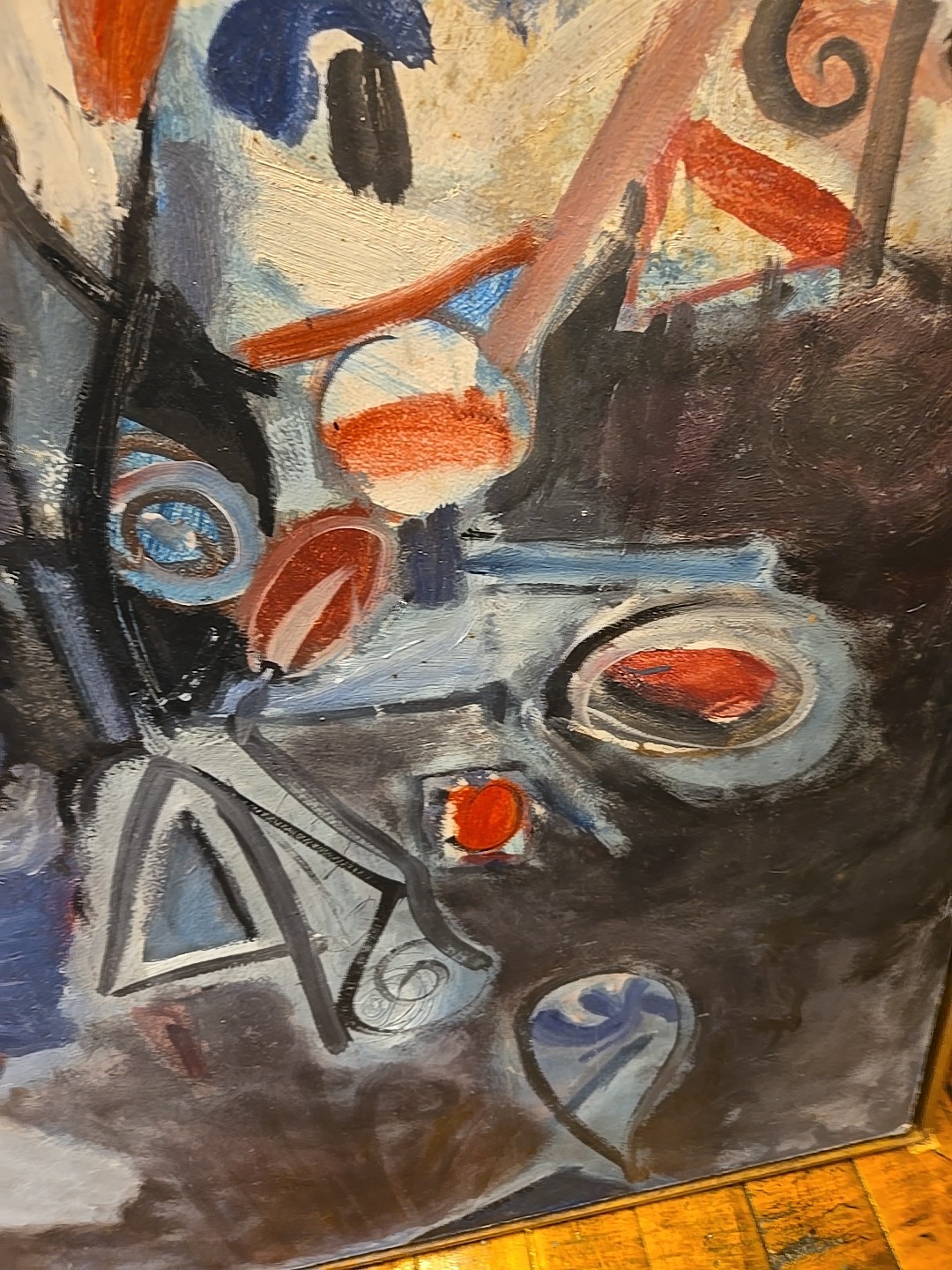 MCM Abstract Expressionist Oil On Masonite Signed Cohen 1950 Framed 29×39